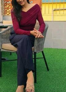 Sheer Mesh Ruched V-Neck Top