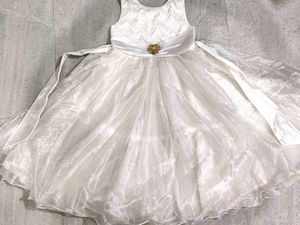 Elegant White Flower Girl Dress