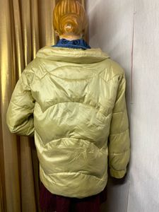 Stylish Padded Jacket with Denim Detail