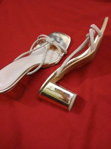 DressBerry Partywear Golden Block Heels 2.5 Inch