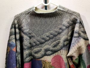 IMPORTED MEN'S vintage cable knit sweater