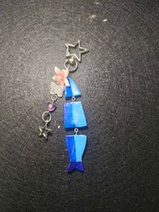 Blue Fish Keychain with Charms