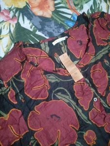 Floral Print Button-Down Top