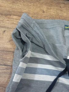 Men's Grey Striped Athletic Shorts