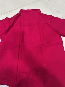 Vibrant Pink Oversized Button-Up Shirt