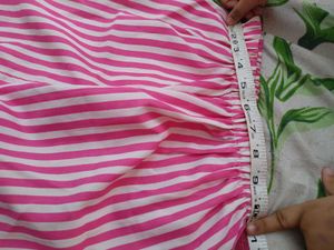 Cute Pink Striped Crop Top &amp; Skirt Set