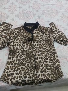 Leopard Print satin shirt