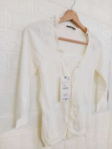 White Lace Trim Cardigan