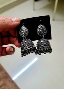 Elegant Oxidised Jhumka Earrings