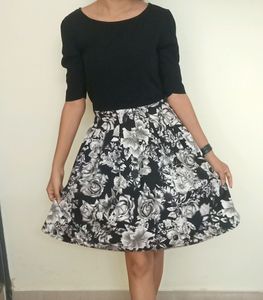 Black and White Floral Dress