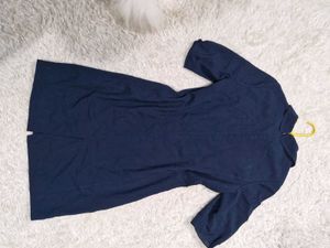 Navy Blue Long Sleeve Tunic Top