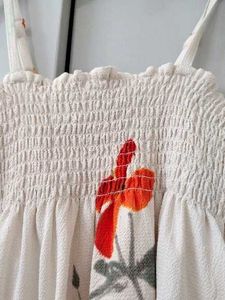 Charming Floral Smocked Strap Dress