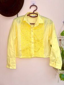 Yellow Linen Shirt Top🌼