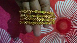 Set of Elegant Gold Bangles