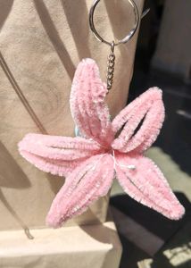 Lily fuzzy wire Keychain