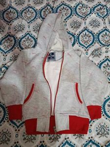 Kids Grey Zip-Up Hoodie
