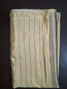 Cream-Gold Luxurious Satin Silk Saree