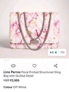 Unused Lino Perros Floral Sling Bag