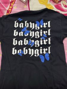 Black 'Babygirl' Butterfly Graphic Tee