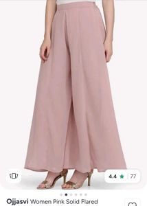 Elegant Pink Flared Palazzos