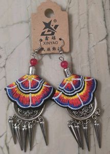 Unique Embroidered Ethnic Earrings