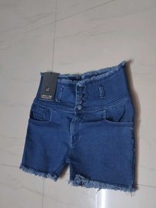 High-Waisted Denim Shorts