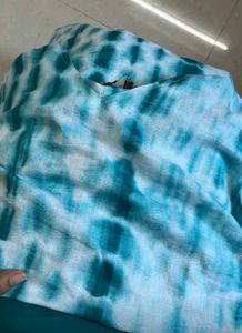 Anouk Women Blue Dyed Pure Cotton Kurta set
