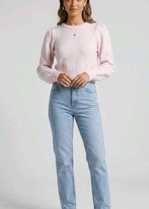 Chic Baby Pink Puff Sleeve Sweater