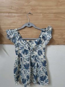 Beautiful Blue Floral Print top