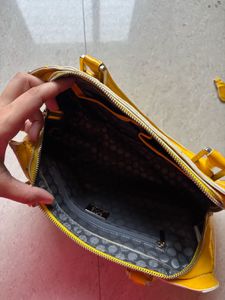 Bright Yellow Patent Leather Handbag