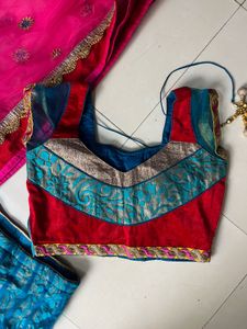 Teal &amp; Pink Lehenga