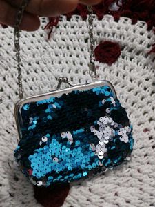 Sparkling Sequin mini coin and lipppie Clutch