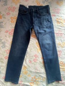 Men's navy blue straight fit Jeans