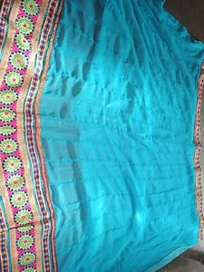 Blue Embroidered Lahenga