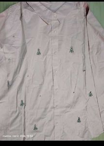 Cute Pink Embroidered Oversized Shirt