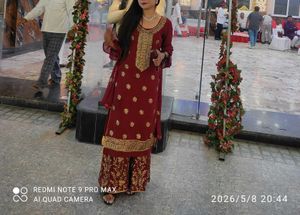 Maroon beautiful garara suit