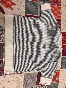 Striped Button-Up Knit Cardigan