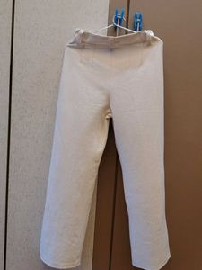 Cream Wide-Leg Trousers