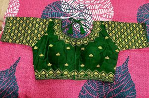 Elegant Green Embroidered Blouse