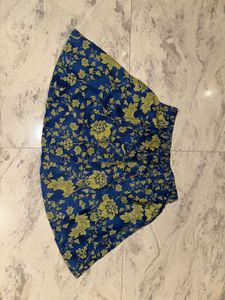 Blue Floral Mini Skirt