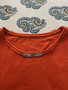Bright Orange Sweat T-shirt for Casual styles
