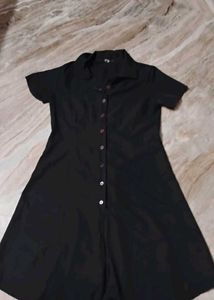 Classic Black Button-Up Dress