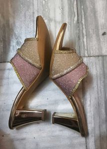 Sparkling Gold &amp; Pink Flats