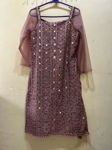 Embroidered Kurti with Mirror Work