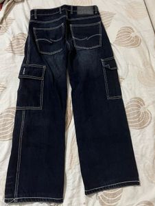 Dark Wash Cargo Jeans
