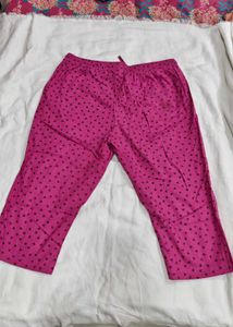 Cute Cotton Pink Heart Print Pajama Pants