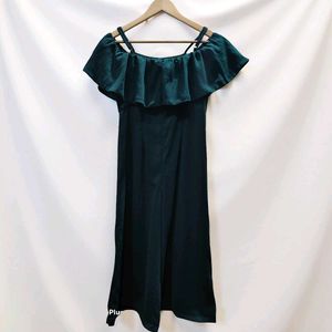 Elegant Off-Shoulder Teal Jumpsuit
