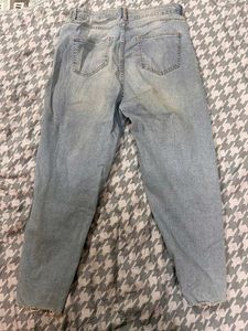 Light Wash Seamed Jeans