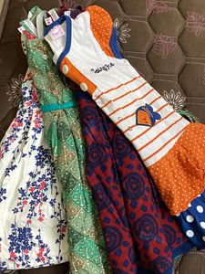 Combo Of 4 Used Cotton Frocks