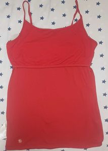 Sparkly Red Cami Top with inbuilt Bra